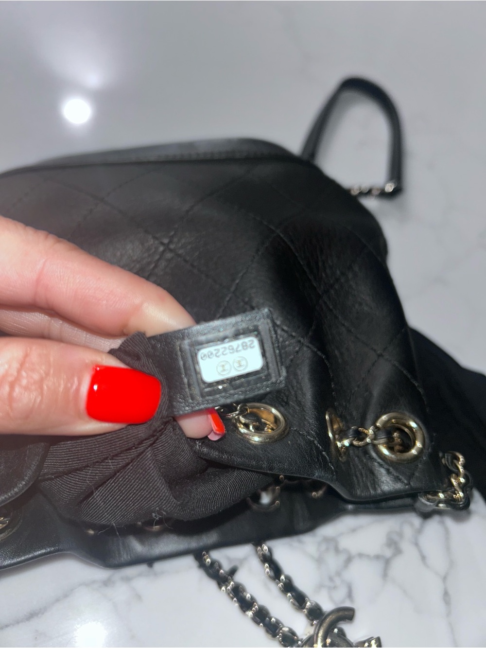 CHANEL Black Quilted Leather Mini Drawstring Bucket Bag with Gold CC - Picture 4 of 4